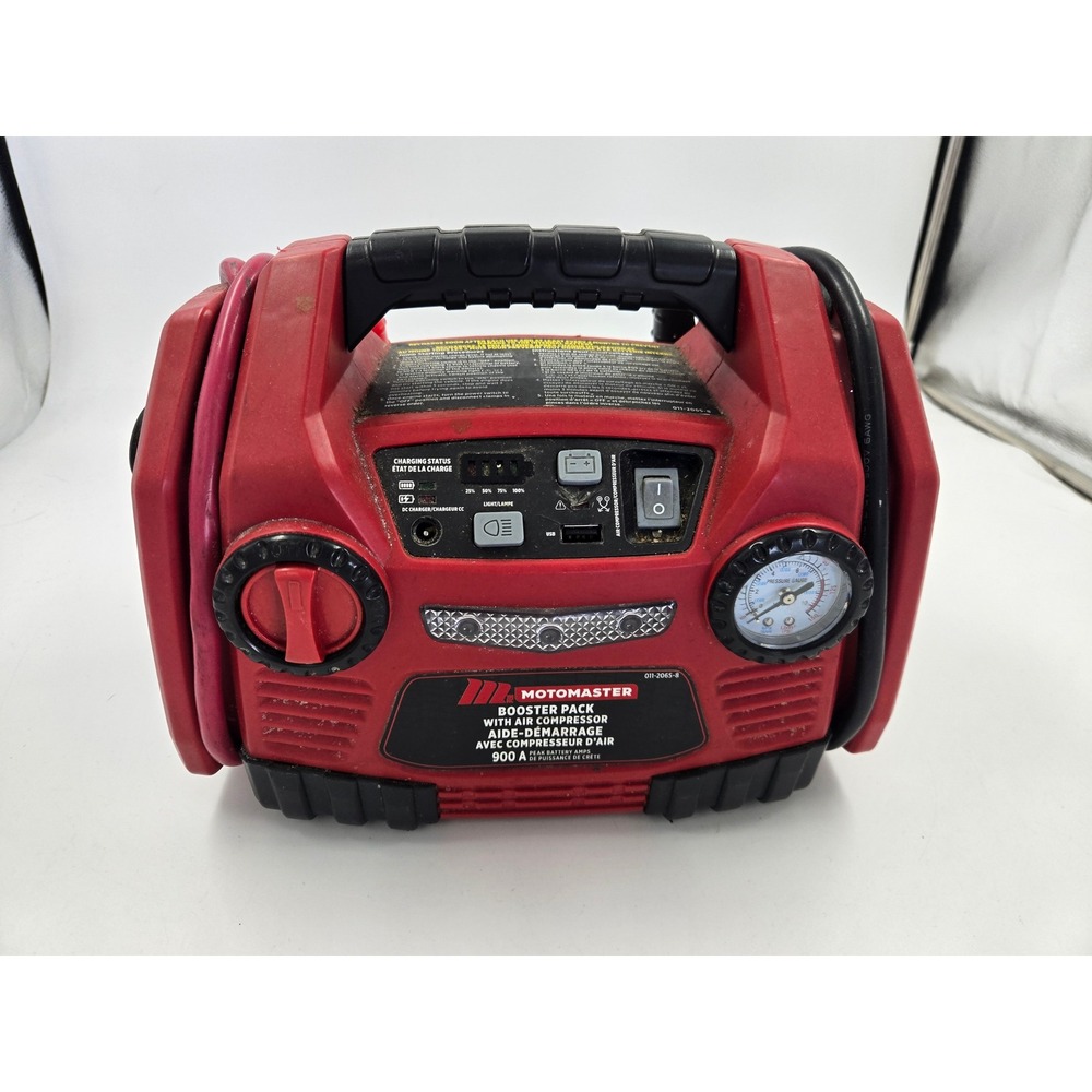 MotoMaster Booster Pack/Jump Starter, with Air Compressor, 900 Peak Amp, 12V